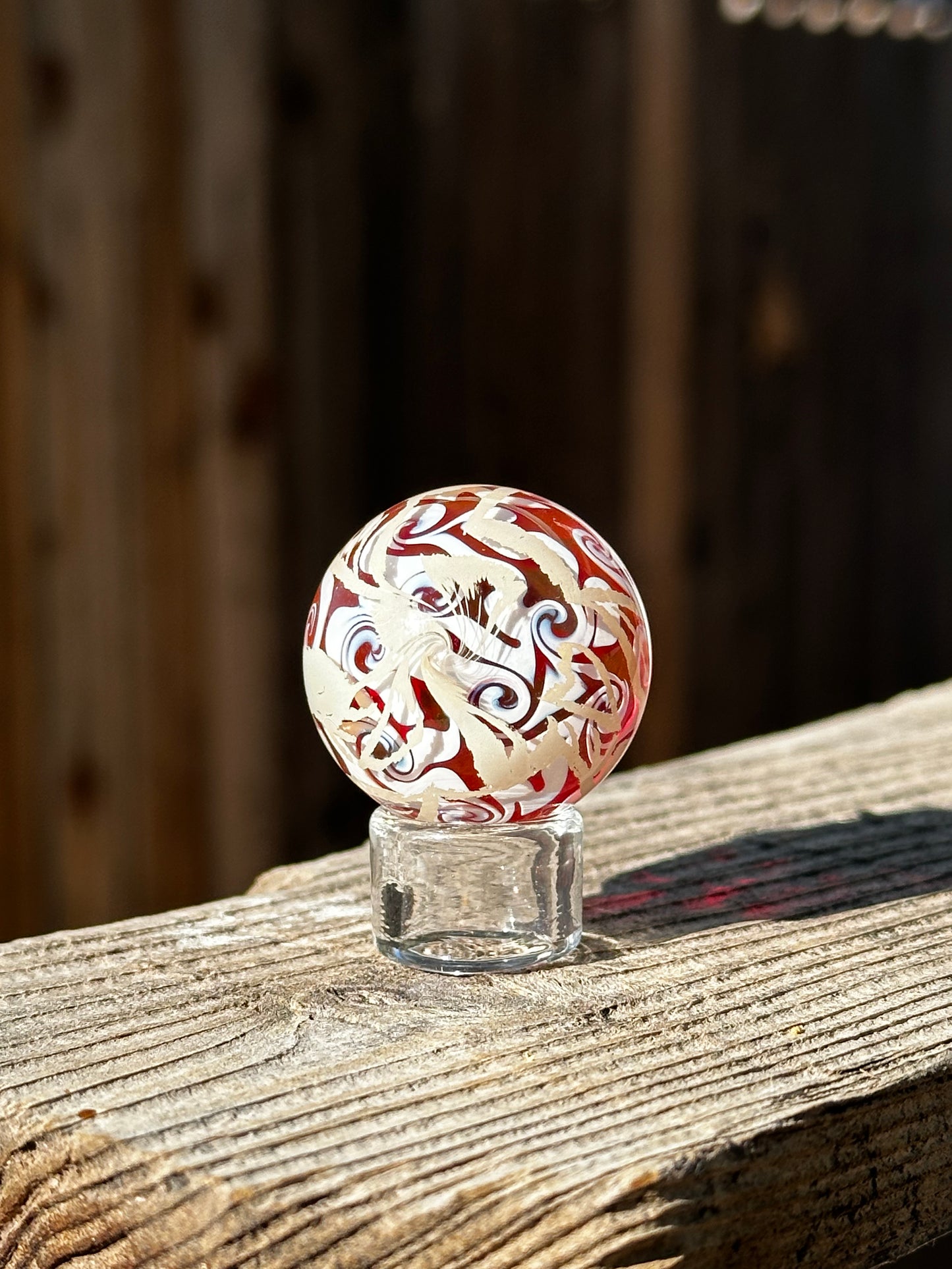 Gold Ruby Squiggle/Scratch Marble