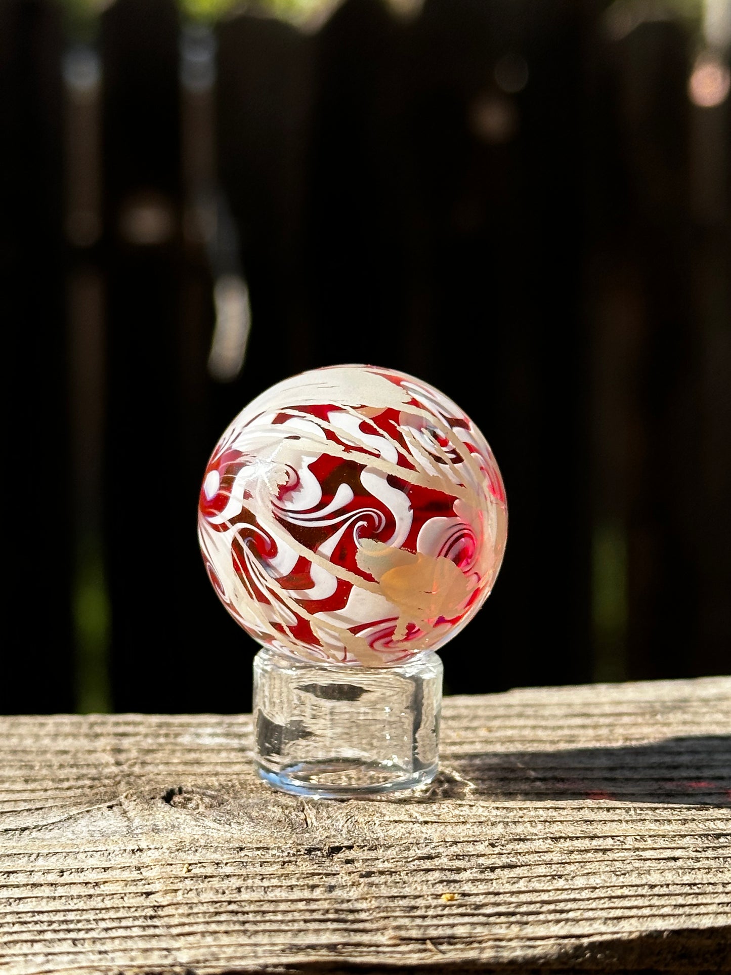 Gold Ruby Squiggle/Scratch Marble