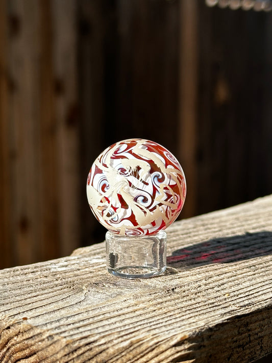 Gold Ruby Squiggle/Scratch Marble